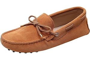 Jamron Mujer Clásico Gamuza Corbata de Moño Penny Mocasines Comodidad Hecho a Mano Pantuflas