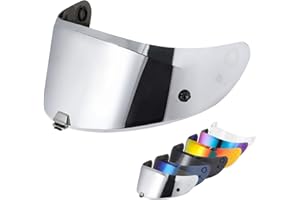 VCOROS Motorradhelm Visier für Rpha 70/Rpha 11/HJ-26,Motorrad Windschutz Helm Objektiv Visier Vollgesichts,Helmvisier,Motorradhelm Zubehör Ersatz (Chrom Silber)