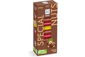 RITTER SPORT Mini Tower Special Nuts, Mix Cioccolatini, 3 Gusti, Cioccolato al Latte Extra Con Nocciole, Cioccolato Fondente Con Nocciole, Cioccolato Bianco Con Nocciole, 7 Pezzi, 116g
