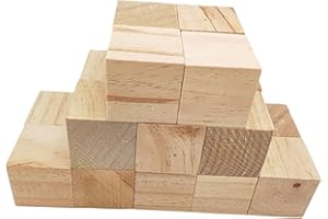 ANKTILY Cubi di legno da 4,5 cm, 20 pezzi, blocchi quadrati non finiti in legno naturale per artigianato, intaglio e progetti fai da te