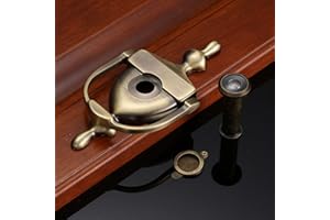 TOOLOFLIFE Door Knocker with Door Viewer Polished Brass, Urn Door Knockers for Front Door, Elegant Front Door Furniture with a Classic Period Design, Alerting You of Visitors to Your Home