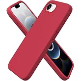 URUCHI iPhone 17e / 16e ile Uyumlu Kılıf, İ&ccedil;i Kadife Kaplamalı İnce Sıvı Silikon Tam Koruma Yumuşak Jel Silikon Kapak, Kırmız