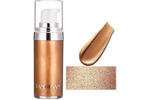 ‎OCHILIMA 4 Colors Face Body Shimmer Body Cream Liquid Body Highlighter Long-lasting Shine Brighten Glitter Shimmering Body Cream for All Skin Types Bronzer (#03 Bronzegold)