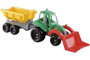 Ecoiffier 327 - Trattore con rimorchio, Gioco da Spiaggia