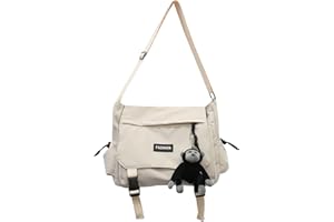 Inshere Aesthetic Crossbody Bag, Cute Messenger Bag for Women Men, Y2K Japanese Kawaii Bag with Cute Pins and Ornament