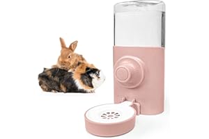 Norhogo Automatyczny dozownik wody królik, automatyczny dozownik wody, królik, 600 ml, wisząca butelka na napoje dla zwierząt domowych, świnki morskie, chomik, szynszyla, fretka, różowy, rozmiar