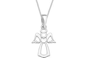 GOLDENE HUFEISEN Pendentif ange gardien avec chaîne en argent 925 véritable pour enfants et filles