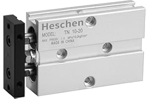 Heschen Cilindro pneumatico a doppio effetto, TN10-20, foro 10mm, corsa 20mm, alluminio a doppia asta, con magnete, per l'attrezzatura automatica