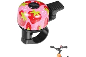 TPZORJX 1pcs timbre bicicleta niños,mini timbre de aluminio,accesorios bicicleta niños,accesorios bicicleta de montaña,scooter,linda fresa rosa
