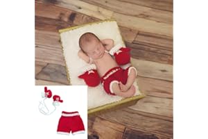 Amorar Kinder Stricken häkeln Kleidung Kostüm Foto Fotografie Requisiten Outfit Baby Mädchen Jungs Overall Romper Neugeborene Fotografie Prop Kleidung Kostüm(Boxchampion)