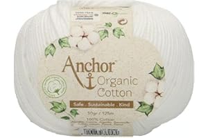 Anchor Organic Cotton 50 G, grosor: 4, presentación: 125 m, hilo de ganchillo blanco