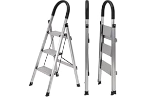 CRAFTFULL 𝐂𝐑𝐀𝐅𝐓𝐅𝐔𝐋𝐋 Échelle Pliante Design en Aluminium CF-134A | 3-5 marches - Pliable - Jusqu'à 150 kg - Escabeau Domestique en Aluminium - Échelle