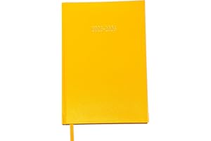 SHINEONE 2025-2026 A5 Academic Diary Premium Week To View Diary Hardback Cover & Ribbon Marker, Mid Year Planner, Organizer for Student Teacher Hardback Case Bound (Yellow)