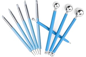 DY.2ten Clay Sculpting Tool Set, 9Pcs of 18 Kinds Double-End Art Dotting Tool Modeling Ball Tools Silicone Carving Pen Brushs Professional Nail Pen for Pottery Ceramic Shaping Painting DIY