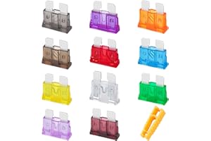 JatilEr Kfz Sicherungen Set 25 Stk, Flachsicherungen Kfz Standard, Autosicherungen Set Gemischt 2Ampere 3A 5A 7.5A 10A 15A 20A 25A 30A 35A 40A mit 1 Sicherungszieher für PKW Wohnmobil LKW Motorrad