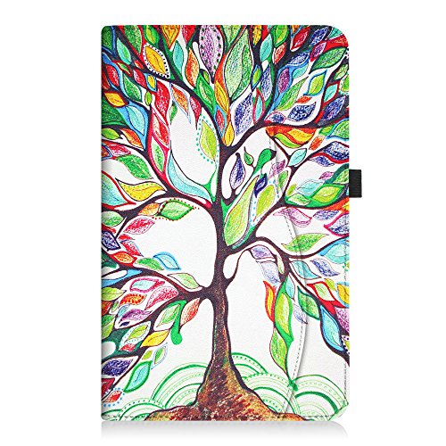 Fintie Samsung Galaxy Tab A 10.1 Hülle – [Eckenschutz] Multi-Winkel Betrachtung Folio Stand Schutzhülle Cover Case Tasche mit Dokumentschlitze, Standfunktion, Auto Wake / Sleep für Samsung Galaxy Tab A 10,1 Zoll T580N / T585N Tablet (2016 Version), Liebesbaum - 9