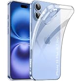 URUCHI Crystal Şeffaf Kılıf iPhone 16 Plus i&ccedil;in, [Sararma &Ouml;nleyici] [Kamera Koruma] [Askeri Sınıf D&uuml;şme Testi] Şeffaf Şok Ge&ccedil;
