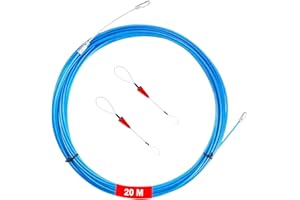 AGHOER Ayuda para tirar de cables, 20 m, φ 3,6 mm, alambre de poliéster, adecuado para fibra óptica, comunicación, electricidad doméstica, obras