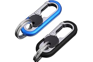 DULSPUE portachiavi multifunzione - 2 Pezzi Portachiavi Auto Donna Uomo, con 4 Portachiavi,Moschettone Portachiavi in Metallo per, Auto Come Regalo d'Affari per Uomini e Donne