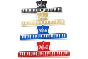 TSUWNO 4er Set Notenklammern, Musik-Buchseite Clips aus Plastik, Notenhalter für Klavier, Gitarre & Violine, praktisches Zubehör für Musiker
