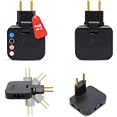 BIORYC &reg; |Pack 2 | Flat Wall Plug, 180&ordm;, Flat Thief with 3 Sockets, Triple Plug Adapter for Behind Furniture, Sofa, Bed, Tabl