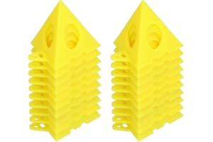 Wilsonzin 20 PCS Giallo Cono Tela e Triangolo di Vernice, Supporto Supporti Pittura Perforata Legno Mobili Stand, per Porta Dell'armadio in Tela Gialla, Utensili Manuali E Accessori