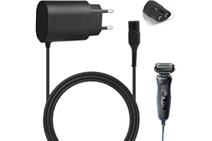 SELURK 12V 0.4A Chargeur pour Braun Rasoir Électrique Séries 9/7/6/5/4/3/2/1, Remplacement Cordon d'alimentation, Câble Alimentation Rasoir Braun, Cordon de Recharge pour Rasoir Braun, Protection Multiple