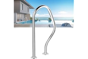 Kunyun Rampe de Piscine Rampes d'escalier de Piscine Mains Courantes de Piscine, Matériau en Acier Inoxydable 304, avec Base de Montage Rapide et Accessoires, pour l'entrée des Parcs Aquatiques de