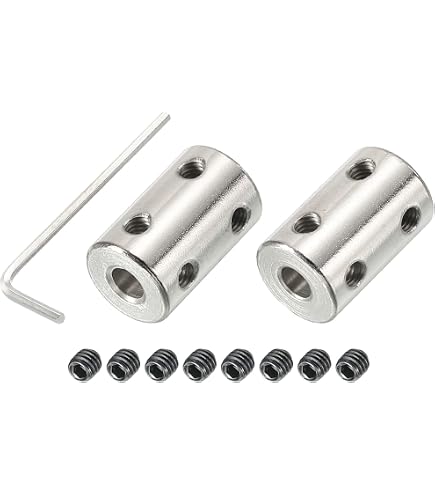 PATIKIL Coupleur D'Arbre Rigide Laiton 5mm à 8mm - Accouplement Moteur 22x14mm Avec Vis M4, Pack De 2, Idéal Imprimante 3D Et Modélisme