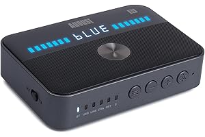 August MR285 Bluetooth 5.3 Dual Transmitter & Receiver – NFC Wireless Audio Adapter with 3.5mm, RCA, Optical, Coaxial & USB for TV, Car, Speaker, Headphones – Multipoint, Bypass Mode, 12H Playtime