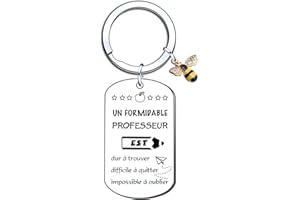LUODAN Cadeau Maîtresse Cadeau Professeur Atsem Porte-clés en Acier Inoxydable argenté,pour Maîtresse Atsem Professeure,Porte-clés avec inscription pour la fête des enseignants