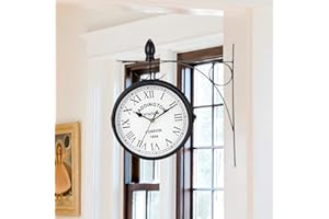 JHY DESIGN Orologio da parete impermeabile su entrambi i lati, 21 cm, rotondo, decorativo, per decorare la casa, soggiorno, portico, giardino, interni ed esterni