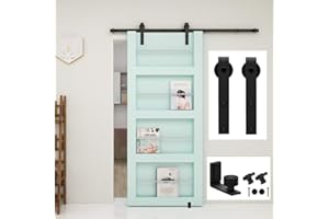 CCJH 6FT/1.83M Herraje para Puerta Corredera Kit de Accesorios para Puertas Correderas, Contiene Guía de suelo ajustable