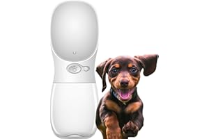 Edipets, Bebedero Perro Portatil, 350 ml, Antibacteriano, Botella Agua a Prueba de Fugas, Libre de BPA, Ideal para Las Actividades al Aire Libre (Blanco)