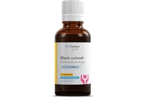 Dr Corbyn Black Cohosh + Vitamin C Drops 50ml | Liquid Tincture of Cimicifuga Racemosa Enriched with Vitamin C | Alcohol Free Black Cohosh Supplement, Menopause Support