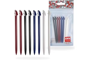 SUPER SMASH MEDIA SuperSmashMedia® - 8 x 3DS XL Stylus Replacement Touch Pen Black, White, Red & Blue for Nintendo 3DS XL LL [8 Pack]