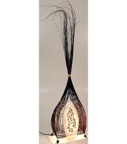 Simandra Decoratieve lamp sfeerlamp staande lamp tafellamp tafellamp Bali Asia parelmoer 36 cm kleur rood