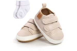 Sehfupoye Baby Mädchen Jungen Turnschuhe Kleinkind PU Leder erste Walking Schuhe Kleinkind Neugeborenes Prewalker Turnschuhe für 0-18 Monate mit Socke