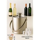 Transformacion Buz Kovası &Ccedil;ift Cidarlı Yalıtımlı End&uuml;striyel Inox Şampanya Şarap Bira Soğutucu 1.6 Litre, 7430000722052