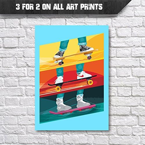 Marty McFly Back to the Future Skateboard - hoverboard - fan art Wall decor poster print - A4 Posters - 3 for 2 on all Art Prints and Wall Decals