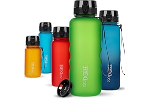 720°DGREE Bottiglia d'Acqua “uberBottle“ +Setaccio Frutta - 350ml, 500ml, 650ml, 1l, 1,5l - Tritan Senza-BPA, Prova Perdite - Il Borraccia Sportiva, Fitness, Ciclismo, Palestra, Scuola, Università