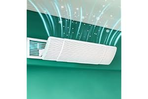 AC Air Flow Deflector, Central AC Air Conditioner Grille Deflector | Side Outlet Adjustable Wind Shield, Anti Direct Blowing AC Vent Deflector for Home & Office Ceiling AC Vents (60-98cm)