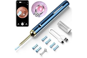 TOUCHBeauty Ear Otoscope, aparat ucho z 1080P HD Ear Wax Removal Camera Kit z 6 LED światła, narzędzie do czyszczenia ucha, nadaje się do iOS i Android Smartphones AG-2143