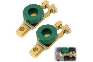 vsshe 2 Stück Batterie Trennschalter 12V-24V Batterieschalter, Reines Messing, Batterietrennschalter Wasserdicht Schalter | Hauptschalter Stromschalter Akku Trennen Master für Auto LKW Boot Jacht usw.