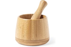 BEGOON Mortaio e Pestello – Legno di bambù naturale – Ecologico – Regalo