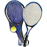 Slipt 21 İn&ccedil; Mavi-Beyaz &Ccedil;ocuk Tenis Raketi Seti (2 Raket 3 Top)