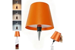 Neioaas Wireless Bottle Lamp,2025 New 3 Color Stepless Dimming Wireless Wine Bottle Lamp, USB Rechargeable Touch LED Wine Bottle Lights for Home,Bar,Camping,Travel (Orange,1PC)