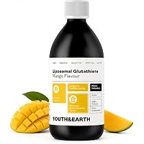 youth and earth glutathione Youth & Earth Liposomal Glutathione Liquid 250ml - Antioxidant Glutathione Supplement for Natural Anti Aging - Pure Vegan Formula to Support Immune - 400mg Per Serving
