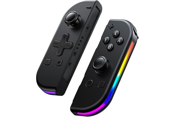 Pogriko Mandos para Switch, Mando Switch Inalambricos Compatibile con LED RGB/Vibración Doble/Gyro Axis/Captura de Pantalla
