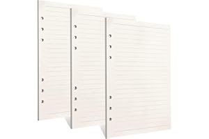 DECORDWELL 135 Feuilles A5 Rechargeable Paper, 6 Trous Papier de Recharges, 6 Trous Vierge Feuillets Mobiles, Recharges pour Carnet A5, Agenda, Croquis, Peinture (Ligne)